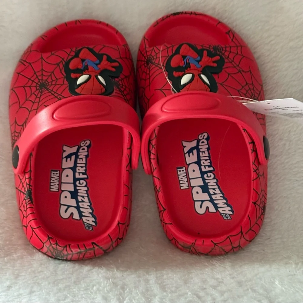 Spider-Man Kids Clogs‎ - Red Boys Size 5-6 Slip On Shoes New